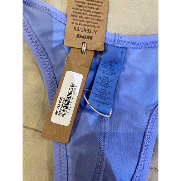 NWT RARE SKIMS Size Small Women’s Swim Cycle Suit One Piece Periwinkle Blue - Picture 3 of 6
